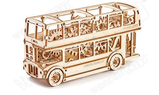Jouet en bois - Bus londonien monté - Wooden City XDMLBG