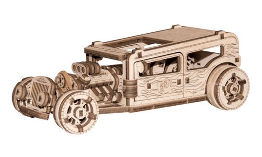 Puzzle 3D / Maquette bois - Hot Rod mécanisé - Wooden City WR339