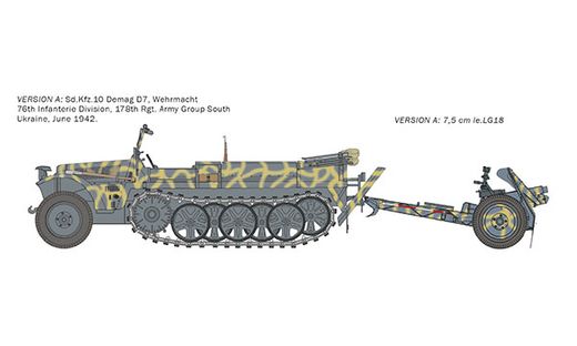 Maquette militaire : Sd.Kz10 et obusier Le IG18 et soldats 1/35 - Italeri 6595
