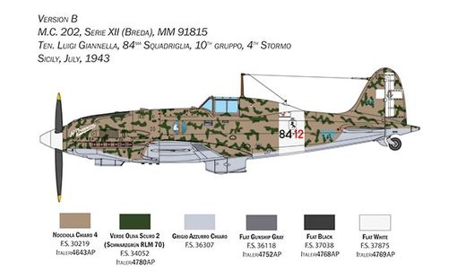 Maquette avion militaire : Macchi M.C. 202 Folgore 1/32 - Italeri 2518