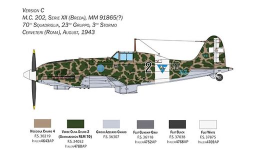 Maquette avion militaire : Macchi M.C. 202 Folgore 1/32 - Italeri 2518