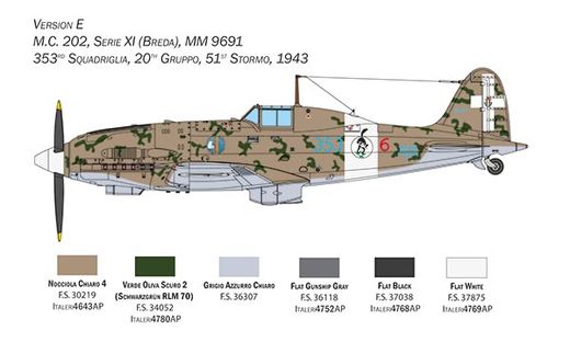 Maquette avion militaire : Macchi M.C. 202 Folgore 1/32 - Italeri 2518