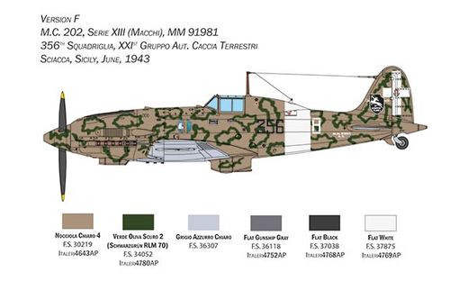 Maquette avion militaire : Macchi M.C. 202 Folgore 1/32 - Italeri 2518