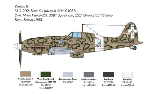 Maquette avion militaire : Macchi M.C. 202 Folgore 1/32 - Italeri 2518