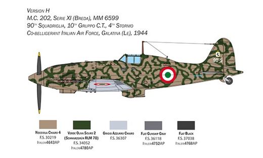 Maquette avion militaire : Macchi M.C. 202 Folgore 1/32 - Italeri 2518