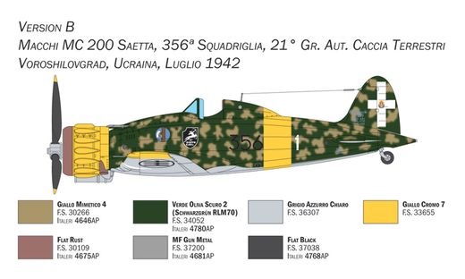 Maquette d'avion militaire : Macchi C.200 Serie XXI-XXIII 1/48 - Italeri 2767