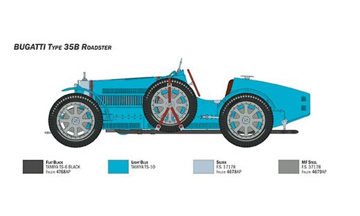 Maquette Bugatti 35B Roadster 1/12 - Italeri 4713