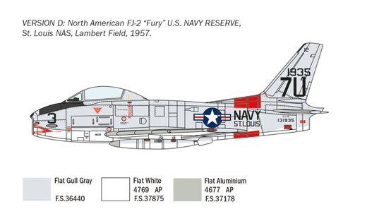 Maquette avion : FJ‐2/3 Fury - 1/48 - Italeri 2811 02811