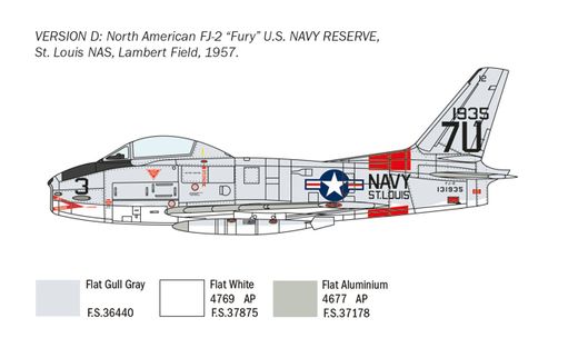 Maquette avion : FJ‐2/3 Fury - 1/48 - Italeri 2811 02811