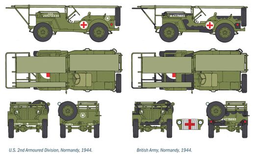 Maquette militaire : Jeep ambulance 1/4 ton. 4x4 au 1/35 - Italeri 326