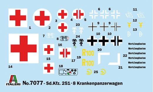 Maquette militaire : Sd.Kfz.251/8 Ambulance - 1:72 - Italeri 07077 7077