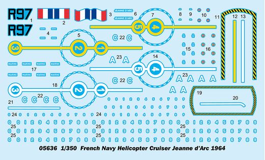 Maquette navire français : Porte-hélicoptère Jeanne-d'Arc 1/350 - Trumpeter 5636 05636