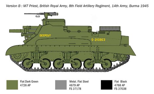 Maquette militaire : M7 Priest Gun Motor Carriage - 1:35 - Italeri 06580 6580