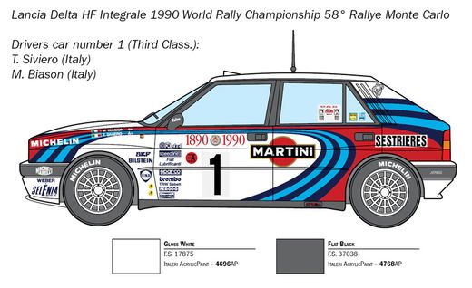 Maquette voiture : Lancia Delta HF Intégrale - 1:24 - Italeri 03658