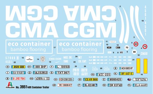 Maquette camion : Remorque container - 1/24 - Italeri 03951 3951 - france-maquette.fr