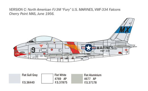 Maquette avion : FJ‐2/3 Fury - 1/48 - Italeri 2811 02811