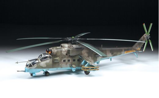 Maquette d'hélicoptère militaire : Mil Mi‐35M Hind E 1/48 - Zvezda 4813