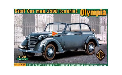 Maquette militaire : Olympia (Cabriolet) véhicule d'état major - 1938 - 1/72 - ACE 72507