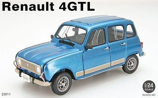 Maquette voiture de collections : Renault 4 GTL - 1/24 - Ebbro 25011 - france-maquette.fr