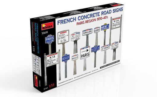 Décor miniature : Panneaux routiers français 1930-40 1/35 - Miniart 35659