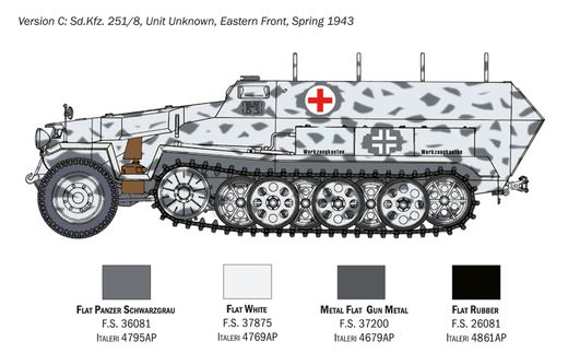 Maquette militaire : Sd.Kfz.251/8 Ambulance - 1:72 - Italeri 07077 7077
