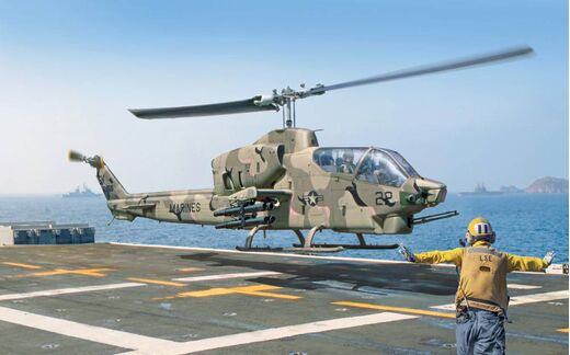 Maquette d'hélicoptère : AH-1T Sea Cobra au 1/48 - Italeri 90835