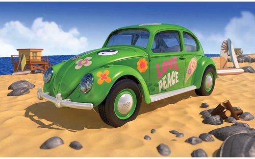 Maquette voiture de collection : Quick Build Volkswagen Beetle “Flower Power” - Airfix J6031