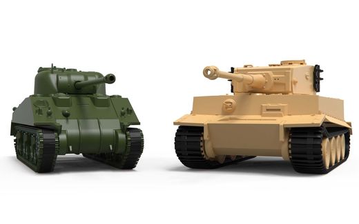 Maquette militaire : Classic Conflict Tiger 1 vs Sherman Firefly - 1:72 - Airfix 050186 50186 - france-maquette.fr