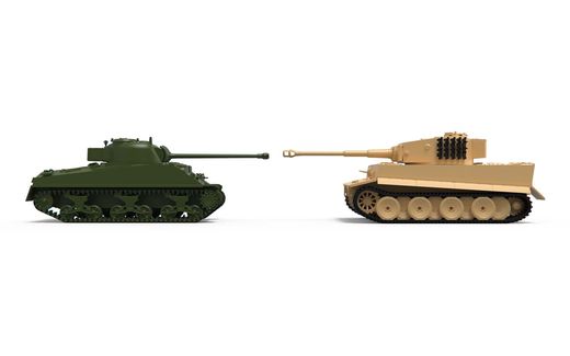 Maquette militaire : Classic Conflict Tiger 1 vs Sherman Firefly - 1:72 - Airfix 050186 50186 - france-maquette.fr