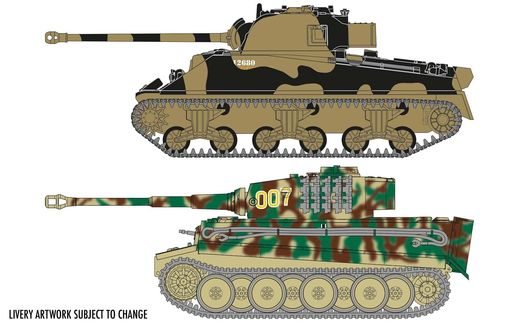 Maquette militaire : Classic Conflict Tiger 1 vs Sherman Firefly - 1:72 - Airfix 050186 50186 - france-maquette.fr