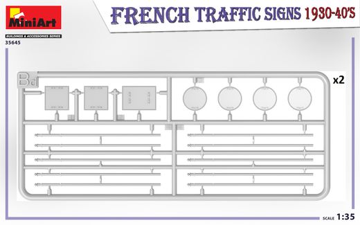 Décor miniature : Panneaux de signalisation français 1930-40 - 1/35 - Miniart 35645