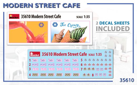 Décor miniature : Terrasse de Bar/Café moderne - 1/35 - Miniart 35610