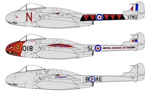 Maquette d'avion militaire : De Havilland Vampire F.3 1/48 - Airfix A06107