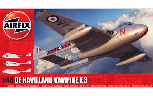 Maquette d'avion militaire : De Havilland Vampire F.3 1/48 - Airfix A06107