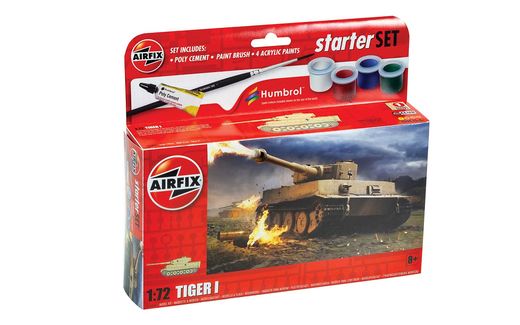 Maquette tank : Small Beginners Set Tiger 1 - 1/72 - Airfix 55004