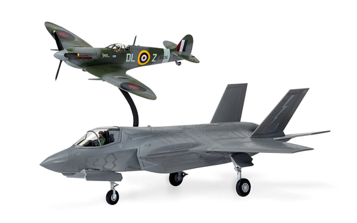 Kit de modélisme : Starter Set Supermarine Spitfire & F-35B Lightning II 1/72 - Airfix A50191