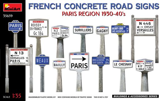 Décor miniature : Panneaux routiers français 1930-40 1/35 - Miniart 35659