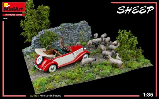 Figurines d'animaux : Moutons 1/35 - Miniart 38042