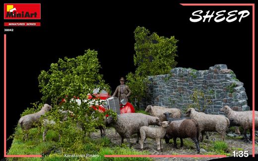 Figurines d'animaux : Moutons 1/35 - Miniart 38042