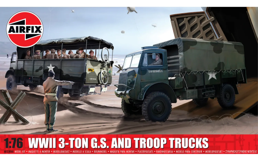 Maquette militaire : 3-ton 4x4 General Service & Troop Trucks 1/76 - Airfix A03306A