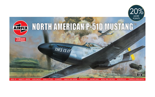 Maquette d'avion militaire : North American P-51D Mustang - 1/24 - Airfix 14001V