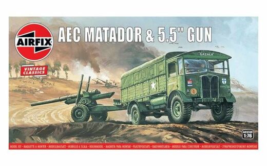 Maquette militaire : AEC Matador et 5,5 Gun 1/76 - Airfix 01314 1314
