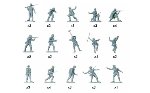 Figurines militaires : Infanterie allemande WWII - 1:76 - Airfix A00705V