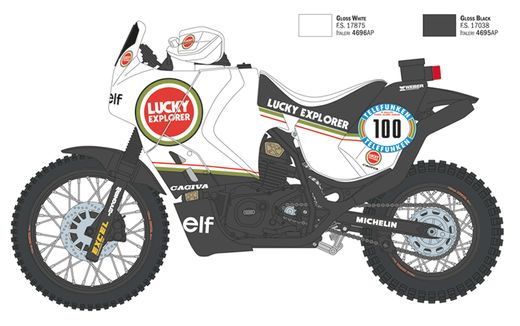 Maquette moto : Cagiva Elefant 850 Paris-Dakar 1987 - 1/48 - Italeri 4643 04643