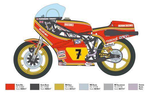 Maquette de moto : Suzuki RG500 Team Heron - 1:9 - Italeri 4644 04644