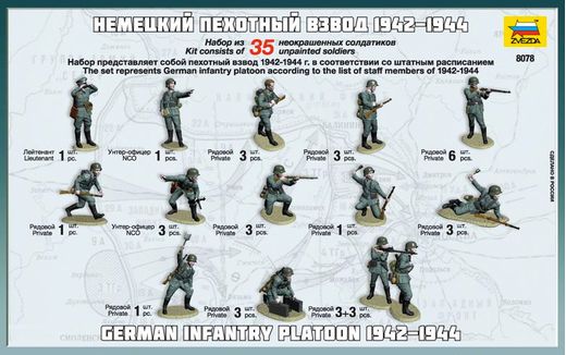 Figurines militaires : Infanterie allemande 1/72 - Zvezda 8078