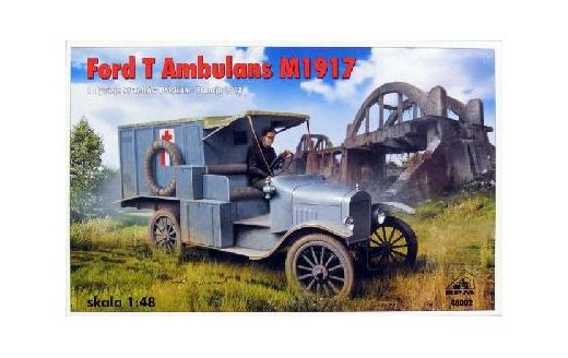 Maquette véhicule militaire - Ford T M 1917 Ambulance Armée Française - 1/48 - RPM 48002