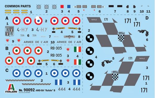 Maquette d'un chasseur militaire : Rafale B 1/72 - Italeri 90092