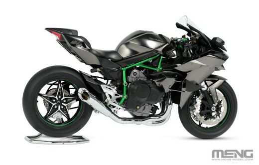 Maquette moto :  Kawasaki Ninja H2R 2018 Pré peinte au 1/9 - Meng MT-011S