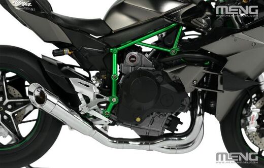 Maquette moto :  Kawasaki Ninja H2R 2018 Pré peinte au 1/9 - Meng MT-011S